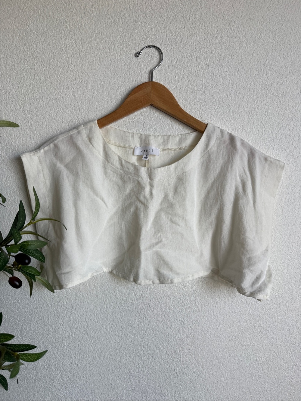 Mable White Linen Crop Top